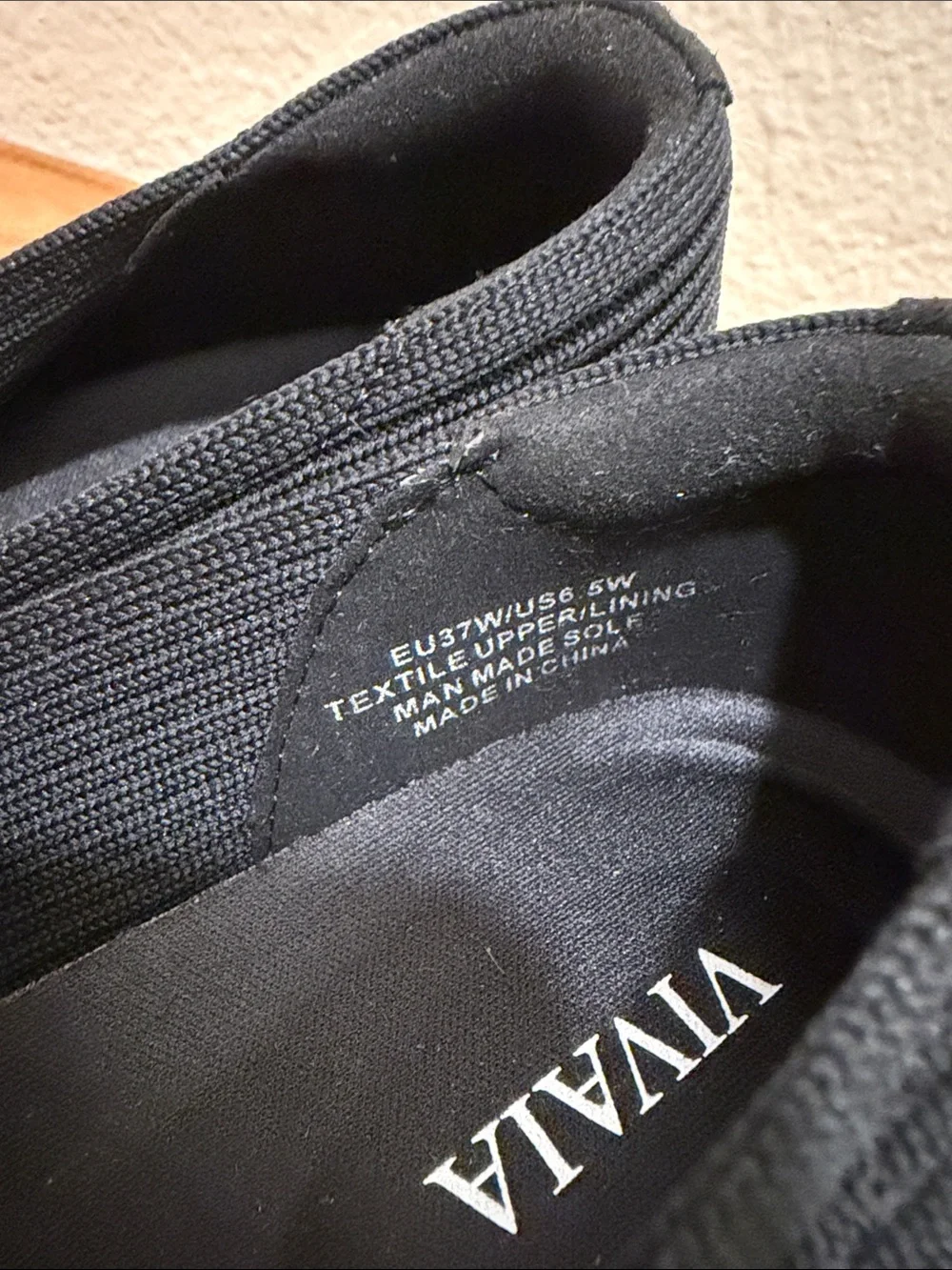 Vivaia Margot Square-Toe Black Knit Mary Jane Flats Size: 6.5
